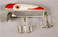 Vintage Red & White Roller Flasher Fishing Lure