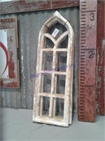 Wooden window frame pair