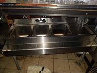 3 bay bar sink