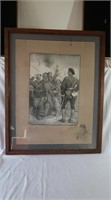 Hand Drawn Framed Picture signed-24" x 30"