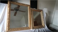 2 Vintage Ornate Beveled Glass Mirrors