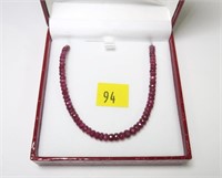 Sterling silver natural ruby 3-5mm bead necklace,
