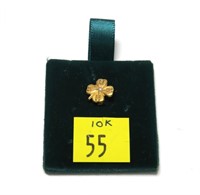 10K Yellow gold 4-H pin with pearl accent