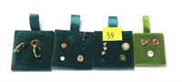 Lot, assorted gold post earrings
