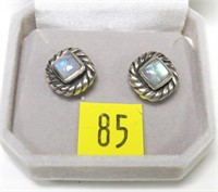 Sterling silver moonstone post earrings