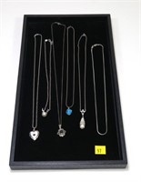 Lot, sterling silver necklaces