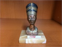 Brass/Bronze King Tut Marble Based Bust