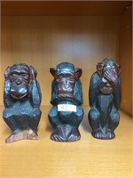 Ethnic Wooden Monkey Figurines