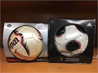 Size 5 Wilson and Adidas Soccer Balls