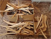 B1 - Large Box Lot of Assorted Wooden Hangers