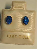 $160 18K Blue Topaz Earrings