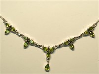 $440 Sterling Silver Peridot Necklace