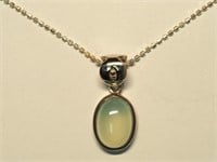 $240 Sterling Silver Chalcedony Necklace
