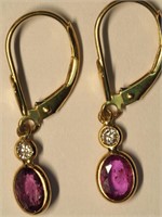 $2400 14K Sapphire & Diamond Earrings