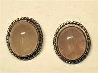 $200 Sterling Silver Rose Quartz Earrings