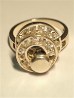 $180 Sterling Silver CZ Spinning Ring