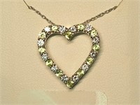 Sterling Silver Peridot Pendant With Chain