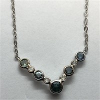 $5000 14K  Diamond Sapphire Necklace