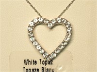 Sterling Silver White Topaz Pendant With Chain