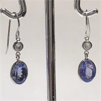 $1200 10K Tanzanite Moonstone Earrings
