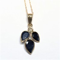 $1600 14k/10K Sapphire  Diamond Necklace
