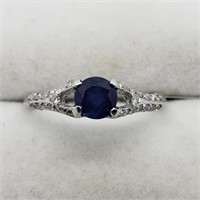$2100 14K Sapphire 30 Diamonds Ring