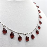 $1022 10K Garnet Necklace