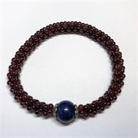 $300   Garnet Lapis Lazuli Stretchable Bracelet