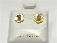 FREE! 14KT Gold Diamond(0.10ct) Earrings