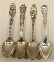 Lot Of 4 Sterling Silver Month & Zodiac Spoons