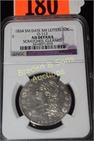 NGC GRADED AU DETAILS 1834 CAPPED BUST