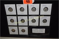 GROUP OF 10 HIGH GRADE MERCURY DIMES FROM