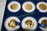 GROUP OF 10 - 24K GOLD PLATED STATE QUARTERS