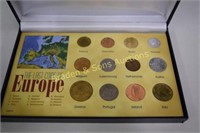 THE LAST COINS OF EUROPE IN DISPLAY BOX