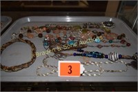 GROUP OF 3 TRAYS OF COSTUME JEWELRY