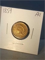 1859 Indian head penny AU