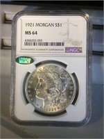 1921 NGC MS64 Morgan Silver Dollar