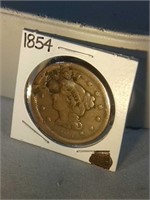 1854 large cent