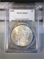 1898 PCGS MS63 Morgan Silver Dollar