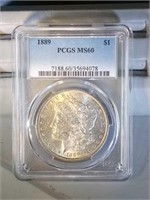1889 PCGS MS60 Morgan Silver Dollar