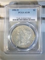 1886 O PCGS AU50 Morgan Silver Dollar