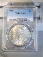 1885 PCGS MS63 Morgan Silver Dollar