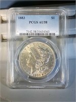 1883 PCGS AU58 Morgan Silver Dollar