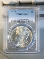 1881 S PCGS MS63 Morgan Silver Dollar