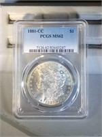 1881 Carson City PCGS MS62 Morgan Silver Dollar