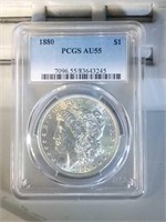 1880 PCGS AU55 Morgan Silver Dollar