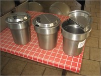 Lot of 3 Stainless Cylindrical Containers