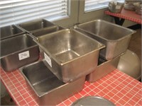 Lot of 4 Deep Stainless Containers