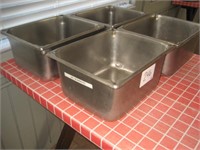 Lot of 4 Deep Stainless Containers