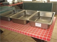 Lot of 3 Drop-In Stainless Pans
